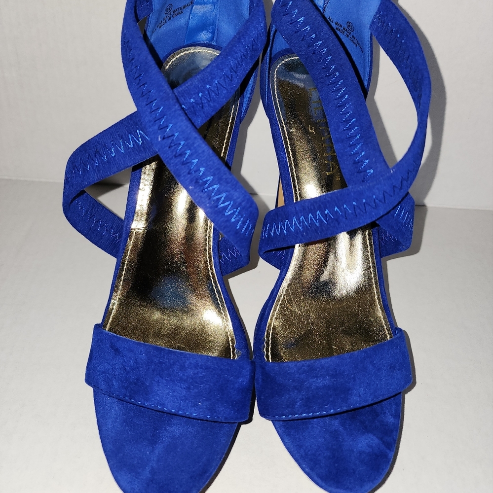 Blue Liliana heeled sandals, size 8.5